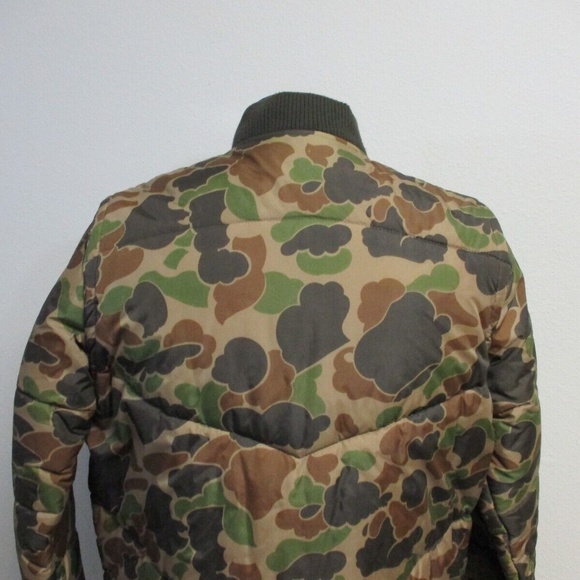 Vintage 90's Retro Frogskin Duck Camo Puffer Jacket Vest Detachable Sleeves Sz L - Picture 9 of 9